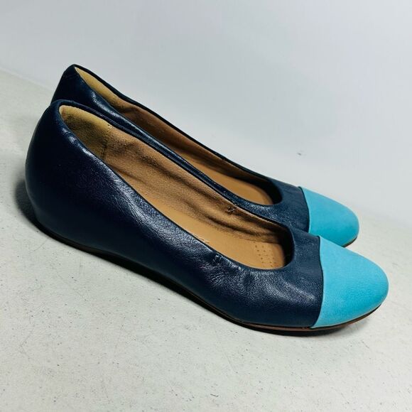 Clarks Shoes Womens Size 7M Alitay Susan Slip On Ballet Flats Colorblock Blue - Picture 2 of 8